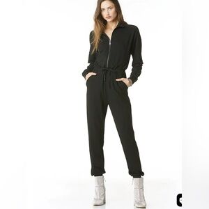 Tart Sylvia Black Jumpsuit w Collar and zipper | XS